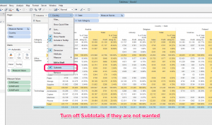 Turning On-Off Subtotals